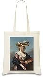 Tote bags Madame Le Brun - Self-portrait in a Straw Hat Painting Custom Printed 100% Soft Cotton| Natural Color & Eco-Friendly| Unique, Re-Usable & Stylish Handbag For Every Day Use| Custom S