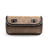 JYXZQZZ ZQZHEN Motorrad Pu. Ledergabel-Tasche Satteltaschen Lenker-Tasche Sissy Bar-Speicher-Werkzeugtasche mit Kawasaki Suzuki Yamaha kompatibel (Color Name : Brown)