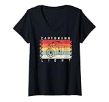 Damen Retro Fotografie - Fotograf fängt Licht ein T-Shirt mit V