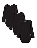 NAME IT Unisex Baby Strampler NBNBODY 3P LS SOLID Black NOOS, 3er Pack, Schwarz (Schwarz Black), 98