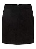 VERO MODA Damen Rock A-Linie Minirock VMDONNADINA Faux Suede Short XS S M L XL Schwarz Rosa Rot Blau Grau Braun Grün, Größe:XXS, Farbe:Black (10210430)