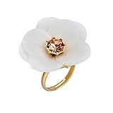 KINGVON Lotus Ring Mode Blumen Ring Verstellbarer Öffnungsring Zarter personalisierter Schmuck Geschenk für Frauen Weihnachten,G
