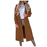 Wintermantel Damen große Größen Übergrößen Wollmantel Reverskragen Doppelte Knopfleiste Mantel Trenchcoat Warmer Langer Jacken Dufflecoat Winterpark