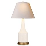 Tischleuchten Schreibtischleuchten Royal Blue Keramik Tischlampe Schlafzimmer Nachttischlampe Modell Raum Kupfer Tischlampe Button Switch Tischlampe(weiß,Royal Blue)(Farbe:weiß,Größe:23.2*13.7in) fü