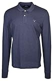 GANT Herren The ORIGINAL Pique LS Rugger Polohemd, Dark JEANSBLUE Melange, XL