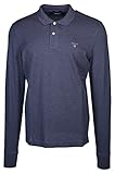 GANT Herren The ORIGINAL Pique LS Rugger Polohemd, Dark JEANSBLUE Melange, XXL