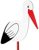 BRUBAKER Großer Storch aus Holz - Klapperstorch zum Stecken für Innen und Außen - Geburt Babystorch für Draußen - Geburtsgeschenk Holzstorch 100 cm groß, beidseitig bedruck