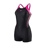 Speedo Mädchen Swimwear Boom Splice Legsuit, Black/Electric Pink, 176