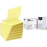 Post-it R3301B Haftnotiz Recycling Z-Notes Mini Tower, 76 x 76 mm, 100 Blatt, 6 Block, pastellgelb - in weiteren Farben verfügbar & Amazon Basics Druckerpapier, DIN A4, 80 g/m², 5x500 Blatt, Weiß