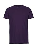 -Neutral- T-Shirt, 100% Bio-Baumwolle. Fairtrade, Oeko-Tex und Ecolabel Zertifiziert, Textilfarbe: lila, Gr.: L