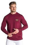 Gianni Kavanagh Herren Burgundy GK Core Western Long Sleeve T-Shirt, Weinrot, L