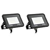 Tidyard 2 STK. LED-Fluter, LED-Sicherheitslicht, Flutlicht Außenstrahler, Arbeitsstrahler, Garagenlampe, LED Scheinwerfer, 10W Kaltweiß