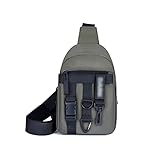 Kfhfhsdgsaxb Brusttasche Herren, Männer kleine Brust Sling Tasche Reisen Wandern Feste Männchen Oxford Outdoor Brusttasche 26 * 18 * 5 cm (Color : Green)