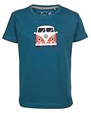 Elkline Kinder T-Shirt Teeins mit VW Bulli Print, Farbe:Blue Coral, Größe:140/146