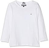 Tommy Hilfiger Mädchen Girls Basic Cn Knit L/S T-Shirt, Weiß (Bright White 123), 164 (Herstellergröße: 14)