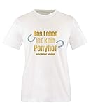 Comedy Shirts - Das Leben ist kein Ponyhof - Jungen T-Shirt - Weiss/Gold-Eisblau Gr. 110/116
