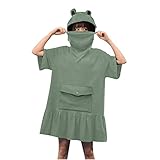 Damen Dreidimensional niedlichen Design Pullover Kleid Kapuzenpullover Mit Frog Ears Hoodie Sweatshirt Beste Freunde Langarmshirts Herbst Winter Langarm für Frauen Hemd Lässig T-Shirt Hemdob