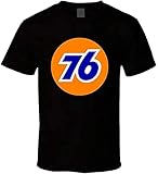 Union 76 Oil Petrol Retro Shirt Black White Tshirt Men's-1