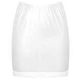 YOOJIA Damen Unterrock Transparent Dessous Halbrock Micro Minirock Hüftrock Elastische Kurzer Bodycon Rock Underwear Underskirt Weiss B Einheitsgröß