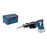 Bosch Professional 18V System Akku Säbelsäge GSA 18 V-LI (inkl. 2xSäbelsägeblatt (Holz/Metall), ohne Akkus und Ladegerät, in L-BOXX 238)