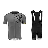 UGLY FROG Radfahren Jersey Männer Fahrradbekleidung Fahrrad top Herren Radtrikot Set 3D Gepolsterte Trägerhose Sommer Atmungsaktiv Kurzarm Bike Shirts Fahrradanzug