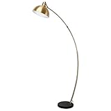 Osasy Bogen-Stehlampe,moderne verstellbare Stehlampe in antiker Bronze, schwarzer Marmorsockel,Boden-Leselampen, Metall, E27-Fassung, 165 cm Stehleuchten für Wohnzimmer, S