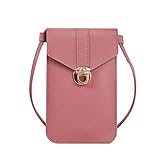 EliteMill Berührbare Handytasche, dünne & leichte Geldbörse, Cross-Body PU-Leder Geldbörse mit abnehmbarem Riemenverschluss, Handy-Crossbody-Tasche für tägliche Karten, Rechnung