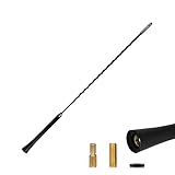 alca® Auto-Antenne lang 40cm universal Dachantenne Radio AM/FM schwarz aus Fiberglas + M5 M6 Adapter-S