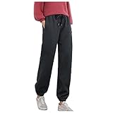 Haiorziyou Damen Sweatpants, Sportswear Einfarbig Lose Sporthose Mit Taschen Baumwolle Jogginghose Lange High Waist Hosen Athletic Pants Trainingshose Jogger Hosen Loung