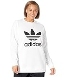 adidas Originals Women's Plus Size Trefoil Crewneck Sweatshirt, White, 1X