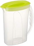 Rotho Fresh Kühlschrankkrug, 2 L, Kunststoff, Transparent/Apple Grün, 22.5 x 10.5 x 26.5