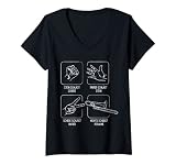 Damen Schere Stein Papier Nichts schlägt Posaune T-Shirt mit V