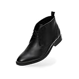 FRETZ men Sven Desert Boots | Schwarze Leder Schnürschuhe für Herren | für Business- und Casual-Outfits, Anzug & Jeans | hochwertiges Rindsleder, modisches schwarz | Größe 41