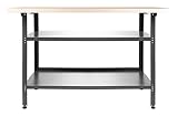Ondis24 Werkbank 120 cm Nobbi Packtisch TÜV geprüft, Werkstatteinrichtung Werkstatt Werktisch Packtisch Basic mit höhenverstellbaren Füß