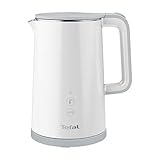 Tefal KO6931 Sense Wasserkocher | 1,5 Liter Kapazität | Digitalanzeige | 5 Temperaturstufen | 360°-Sockel | Wasserstandsanzeige | herausnehmbarer Kalkfilter | 30 Minuten Warmhaltefunktion | weiß