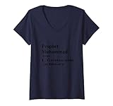 Damen Prophet Muhammad Definition Islamisch Muslim T-Shirt mit V