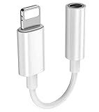 iPhone Adapter [Apple MFi Zertifiziert] Lightning auf 3,5 mm Klinke Adapter, Audio AUX Stereo Stecker Dongle Jack Kabel Kopfhörer kompatibel mit iPhone 12 / SE / 11 / X 8 7 8Plus Plug and Play (Weiß)