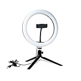 Selfie Ringlicht. Selfie LED Füllungsringlicht,Stativ mit Ständer,mit Bluetooth-Fernbedienungsfenster Echtzeit-Flow-Make-up-Licht 1 6 cm /26 cm. (Emitting Color : 26cm with Holder)