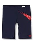 Speedo Jungen Boomstar Placement Schwimmhose, True Navy/Fed Red, 34 (DE 178)