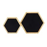 TOPBATHY 2 Stück Holzschmuck Anzeigetafel Sechseck Ohrring Ständer Halter Halskette Ring Aufbewahrung Tablett Rack Foto Requisite für Home Shop (Dunkelgrau)