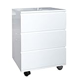 Invicta Interior Moderner Rollcontainer Big Deal Hochglanz Weiss 3 Schubladen Schrank Büroschrank