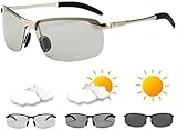 Qklovni 2021 Penetrating Glasses, Computer Glasses, Photochromic Sunglasses (Silver)