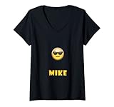 Damen Mike-Name T-Shirt mit V