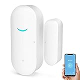 WiFi-Tür- und Fenstersensoren, Tuya Smart Alarm mit kostenloser Benachrichtigung APP Control Home Security Alarmsystem, kein Hub erforderlich, kompatibel mit Alexa, Google Home (1 Pack)