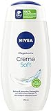 NIVEA Creme Soft Pflegedusche (250 ml), zart duftendes Duschgel mit samtweichem Schaum, seidige Cremedusche mit wertvollem Mandel-Ö