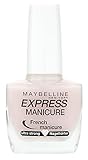 Maybelline New York Make-Up Nailpolish Express Manicure Nagellack French Manicure Rosé/Nagelhärter für gestärkte Nägel in natürlichem French Look, 1 x 10