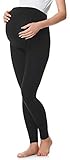 Be Mammy Lange Umstandsleggings aus Baumwolle BE20-230 (Schwarz, XL)