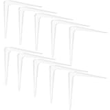 Gedotec Regalträger Metall Regalkonsole Stahlblech-Konsole für Wandregale | Regalhalter für die Wand-Montage | Stahl weiß beschichtet | 10 Stück - Winkel-Konsole für Bücher-Regale & Tablare (250 x 200 mm, Weiß)