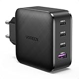 UGREEN 65W USB C Ladegerät USB C Netzteil 4 Ports Charger, PD ladegerät mit PPS GaN Tech kompatibel mit MacBook Pro, MacBook Air, iPhone 13 Pro, iPhone 12, iPad Pro, Dell XPS 15, S21, Switch usw