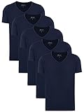 Yazubi 5-Pack T-Shirt Mythic Basic Tee V-Neck Tshirt Herren Regular Fit Dunkelblaues T-Shirts Herren Pack 5 Stück, Blau (5-Pack Dark Sapphire 194020)